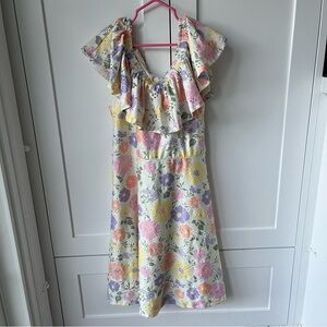 George Multicolor Floral Ruffle Dress size L 10-12